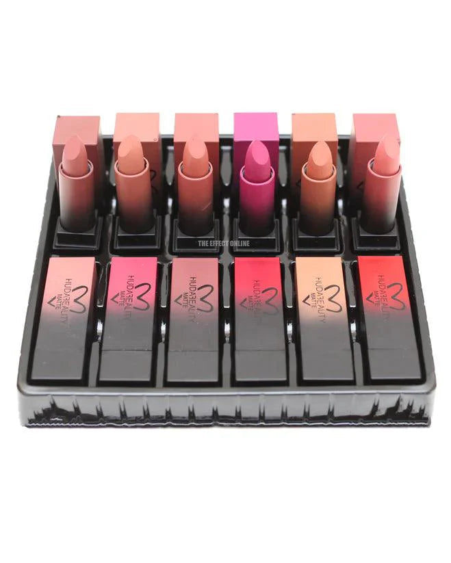 Huda Beauty Matte Lipstick Set - 12 Pcs